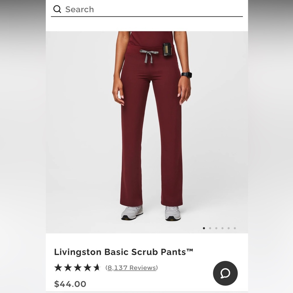 FIGS! Livingston high waisted maroon scrub pants